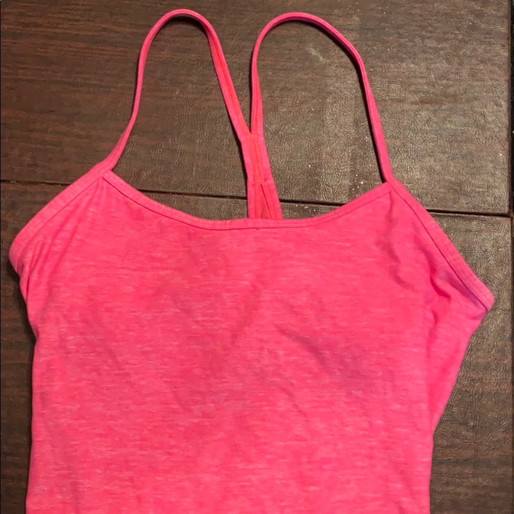 Neon pink lulu power y tank